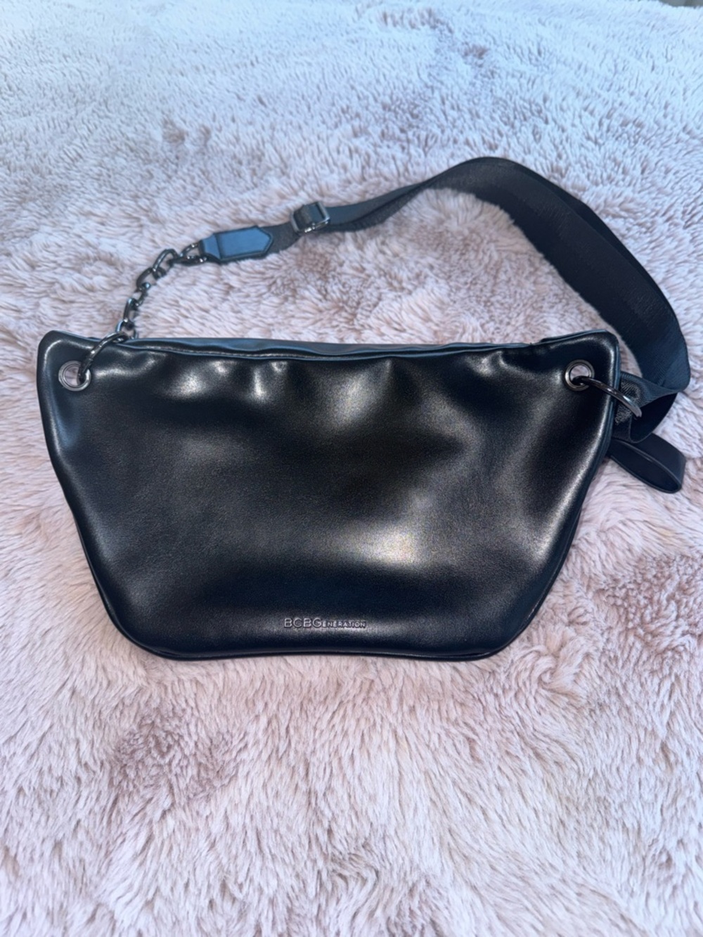 BCBG Black Studded Crossbody Belt Bag - Picture 2 of 6